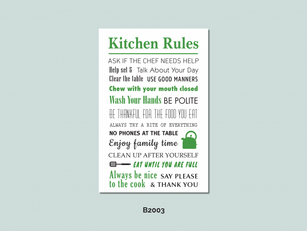 Kitchen Rules A Plus Print Shop